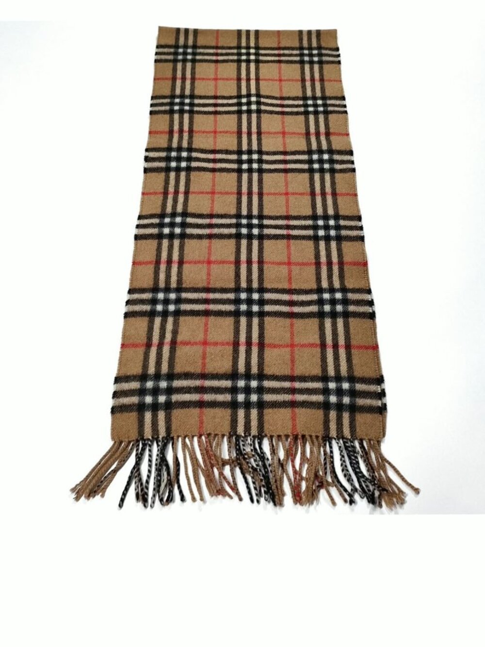 Authentic Burberry Classic Check Cashmere Scarf Beige - Picture 2 of 10